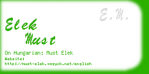 elek must business card